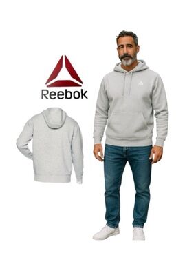 Reebok Gray Delta Sweatshirt Hoodie with Logo